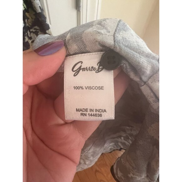 Garre B Women's Floral Midi Dress Short Puff Sleeves Button-Down Sz XS - Picture 5 of 6